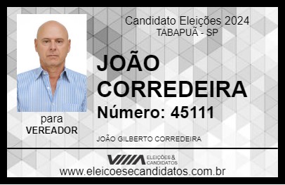 Candidato JOÃO CORREDEIRA 2024 - TABAPUÃ - Eleições