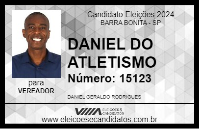 Candidato DANIEL DO ATLETISMO 2024 - BARRA BONITA - Eleições