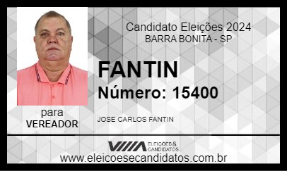 Candidato FANTIN 2024 - BARRA BONITA - Eleições