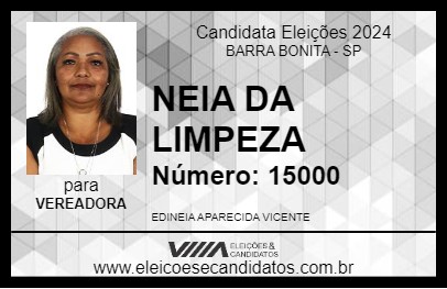 Candidato NEIA DA LIMPEZA 2024 - BARRA BONITA - Eleições