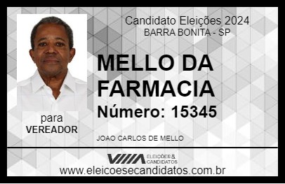 Candidato MELLO DA FARMACIA 2024 - BARRA BONITA - Eleições