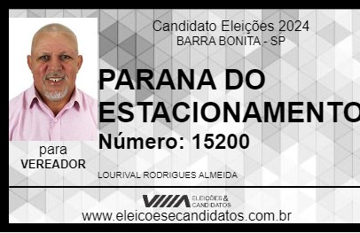 Candidato PARANA DO ESTACIONAMENTO 2024 - BARRA BONITA - Eleições