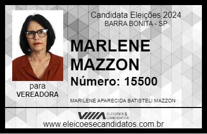 Candidato MARLENE MAZZON 2024 - BARRA BONITA - Eleições