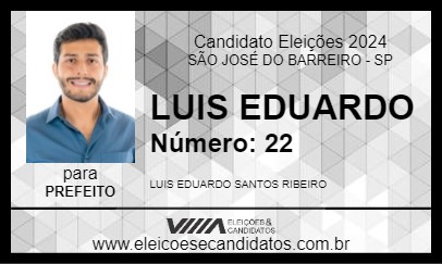 Candidato LUIS EDUARDO 2024 - SÃO JOSÉ DO BARREIRO - Eleições