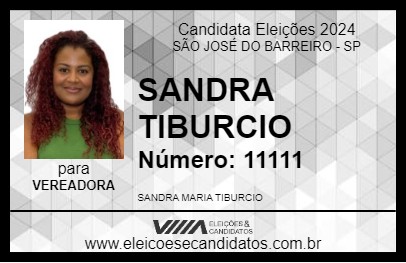 Candidato SANDRA TIBURCIO 2024 - SÃO JOSÉ DO BARREIRO - Eleições