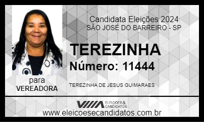 Candidato TEREZINHA 2024 - SÃO JOSÉ DO BARREIRO - Eleições