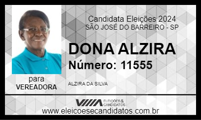 Candidato DONA ALZIRA 2024 - SÃO JOSÉ DO BARREIRO - Eleições