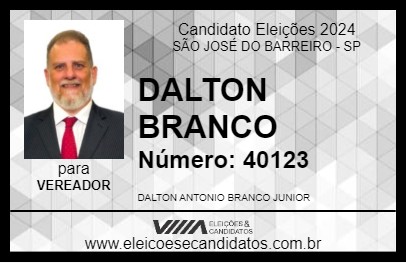 Candidato DALTON BRANCO 2024 - SÃO JOSÉ DO BARREIRO - Eleições