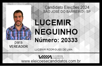 Candidato LUCEMIR NEGUINHO 2024 - SÃO JOSÉ DO BARREIRO - Eleições