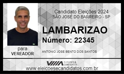 Candidato LAMBARIZAO 2024 - SÃO JOSÉ DO BARREIRO - Eleições