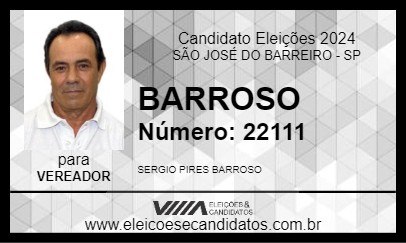 Candidato BARROSO 2024 - SÃO JOSÉ DO BARREIRO - Eleições