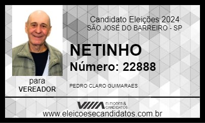 Candidato NETINHO 2024 - SÃO JOSÉ DO BARREIRO - Eleições