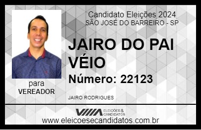 Candidato JAIRO DO PAI VÉIO 2024 - SÃO JOSÉ DO BARREIRO - Eleições