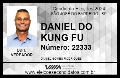 Candidato DANIEL DO KUNG FU 2024 - SÃO JOSÉ DO BARREIRO - Eleições