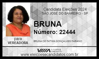 Candidato BRUNA 2024 - SÃO JOSÉ DO BARREIRO - Eleições