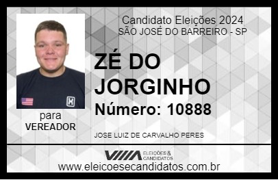 Candidato ZÉ DO JORGINHO 2024 - SÃO JOSÉ DO BARREIRO - Eleições