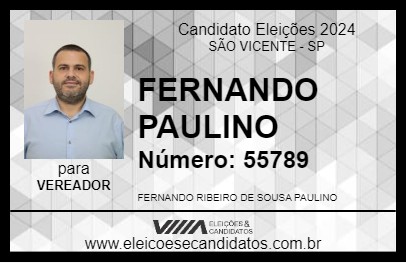 Candidato FERNANDO PAULINO 2024 - SÃO VICENTE - Eleições