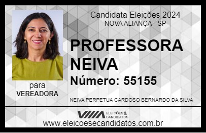 Candidato PROFESSORA NEIVA 2024 - NOVA ALIANÇA - Eleições