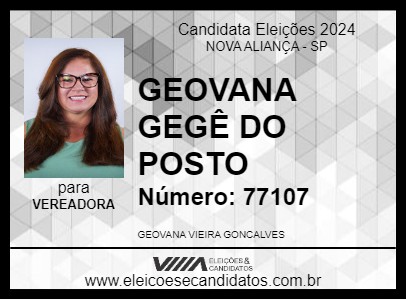 Candidato GEOVANA (GEGÊ) 2024 - NOVA ALIANÇA - Eleições