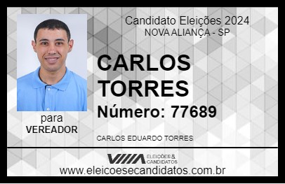 Candidato CARLOS TORRES 2024 - NOVA ALIANÇA - Eleições