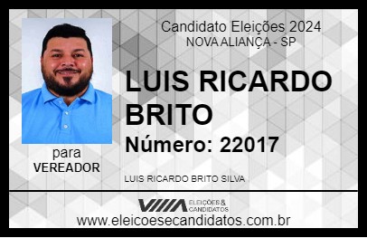 Candidato LUIS RICARDO BRITO 2024 - NOVA ALIANÇA - Eleições