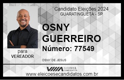 Candidato OSNY GUERREIRO 2024 - GUARATINGUETÁ - Eleições