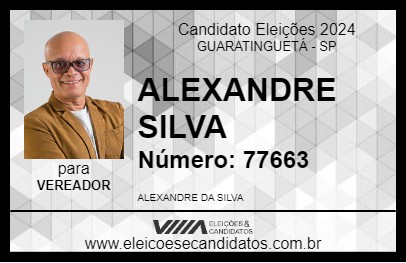 Candidato ALEXANDRE SILVA 2024 - GUARATINGUETÁ - Eleições