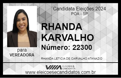 Candidato RHANDA CARVALHO 2024 - POÁ - Eleições