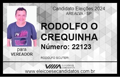 Candidato RODOLFO O CREQUINHA 2024 - AREALVA - Eleições