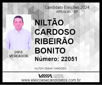 Candidato NILTÃO CARDOSO RIBEIRÃO BONITO 2024 - AREALVA - Eleições