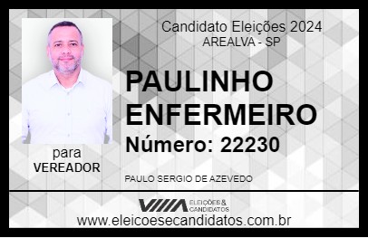 Candidato PAULINHO ENFERMEIRO 2024 - AREALVA - Eleições