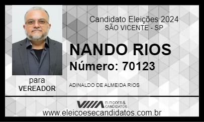 Candidato NANDO RIOS 2024 - SÃO VICENTE - Eleições