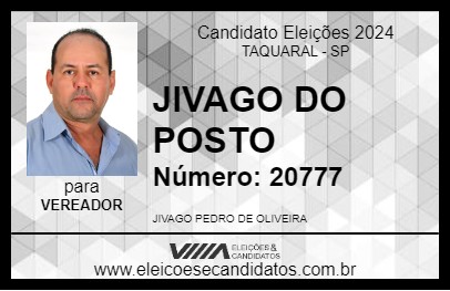 Candidato JIVAGO DO POSTO 2024 - TAQUARAL - Eleições