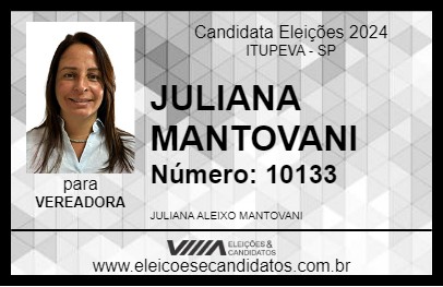 Candidato JULIANA MANTOVANI 2024 - ITUPEVA - Eleições