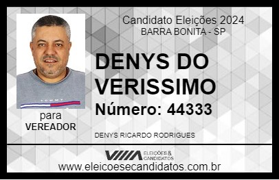 Candidato DENYS DO VERISSIMO 2024 - BARRA BONITA - Eleições