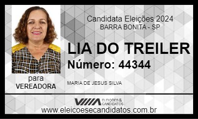 Candidato LIA DO TREILER 2024 - BARRA BONITA - Eleições