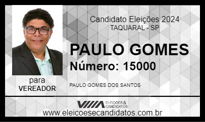 Candidato PAULO GOMES 2024 - TAQUARAL - Eleições