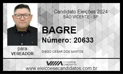 Candidato BAGRE 2024 - SÃO VICENTE - Eleições