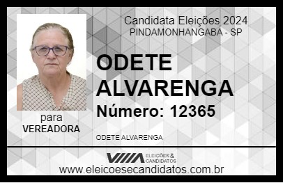 Candidato ODETE ALVARENGA 2024 - PINDAMONHANGABA - Eleições