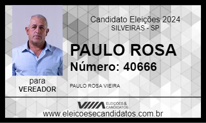 Candidato PAULO ROSA 2024 - SILVEIRAS - Eleições