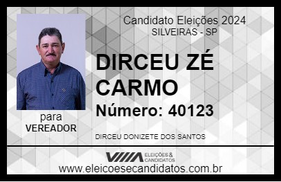 Candidato DIRCEU ZÉ CARMO 2024 - SILVEIRAS - Eleições