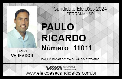 Candidato PAULO RICARDO 2024 - SERRANA - Eleições