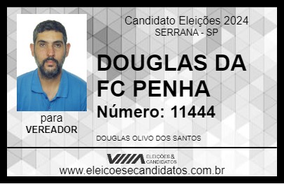 Candidato DOUGLAS DA FC PENHA 2024 - SERRANA - Eleições