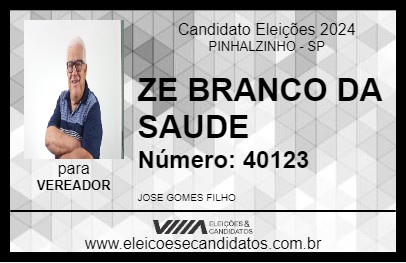 Candidato ZE BRANCO DA SAUDE 2024 - PINHALZINHO - Eleições