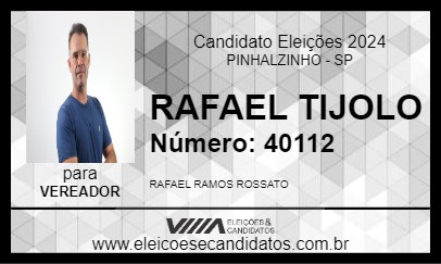 Candidato RAFAEL TIJOLO 2024 - PINHALZINHO - Eleições