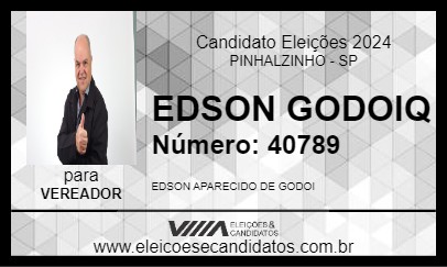 Candidato EDSON GODOIQ 2024 - PINHALZINHO - Eleições