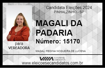 Candidato MAGALI DA PADARIA 2024 - PINHALZINHO - Eleições