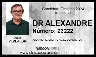 Candidato DR ALEXANDRE 2024 - RIFAINA - Eleições