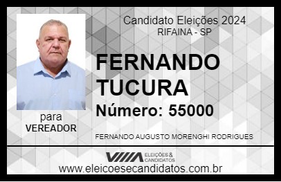 Candidato FERNANDO TUCURA 2024 - RIFAINA - Eleições