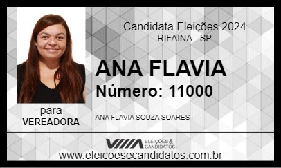 Candidato ANA FLAVIA 2024 - RIFAINA - Eleições